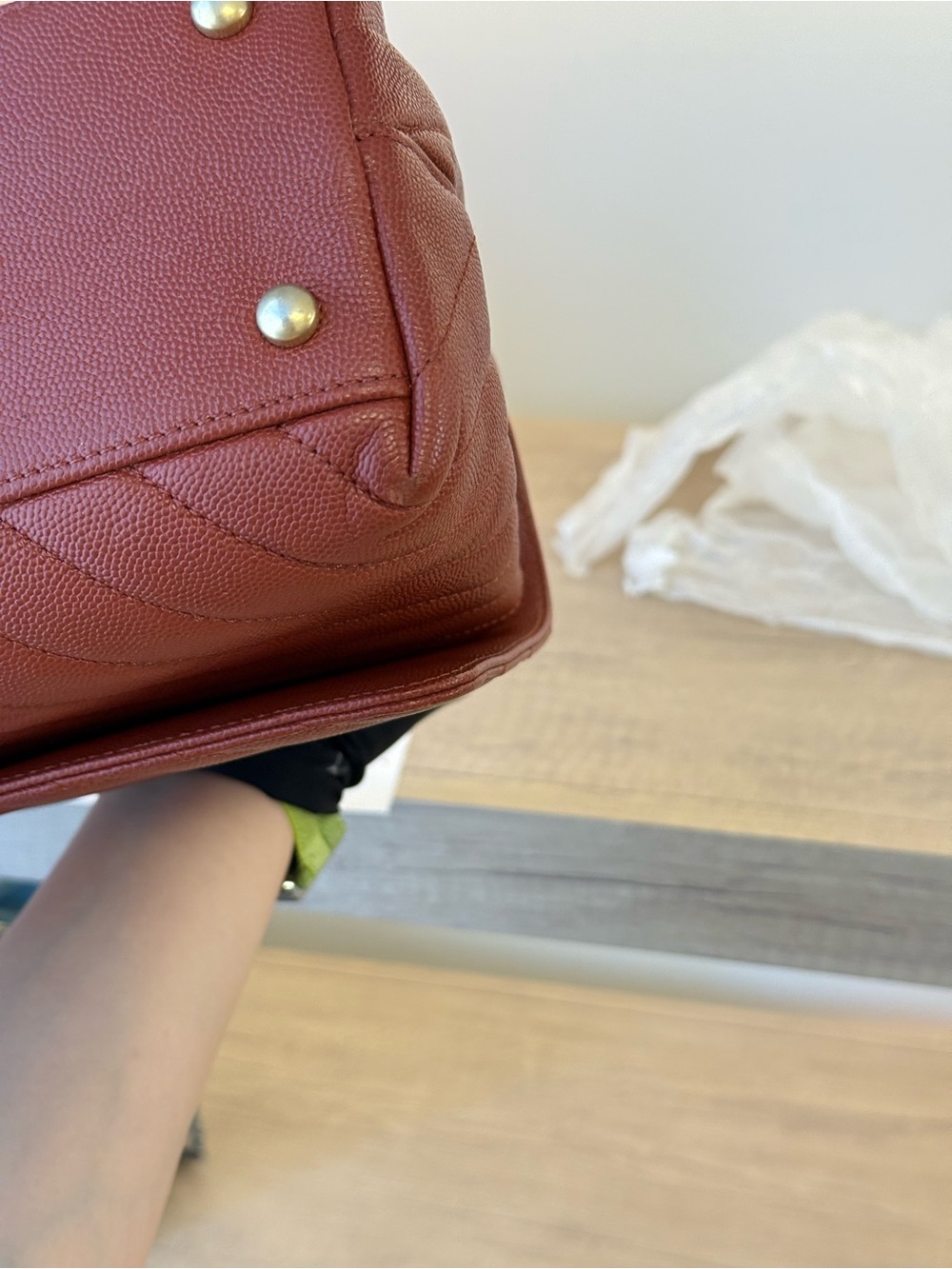❌SOLD❌Chanel Quilted Top Handle Bag in Deep Red - Picture 14 of 17